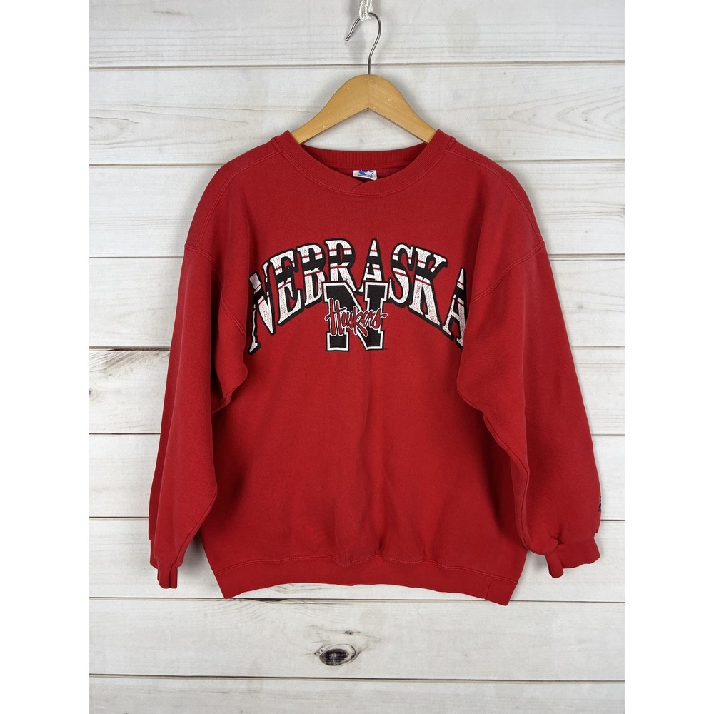 Vintage Starter Nebraska Sweater Mens Medium Red College Cornhuskers Football